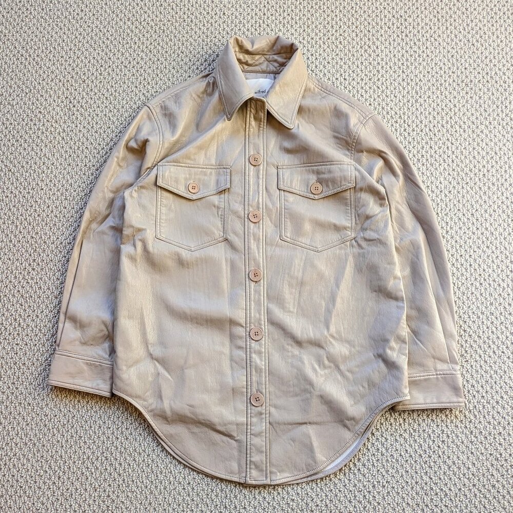 Wilfred Ganna Shirt Jacket Vegan Leather Cream Woman's XS